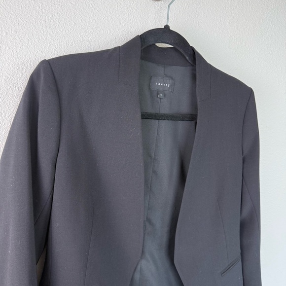 Theory Lanai Urban Wool Blend Blazer Jacket Black Business Casual Women’s 6 - Picture 4 of 13